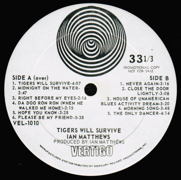 Iain Matthews : Tigers Will Survive (LP, Album, Promo)