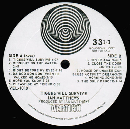 Iain Matthews : Tigers Will Survive (LP, Album, Promo)