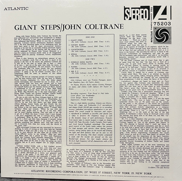 John Coltrane : Giant Steps (LP, Album, RE, 180)