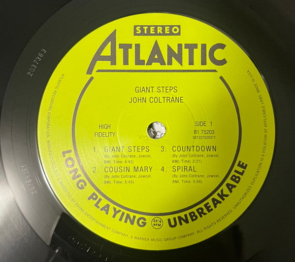 John Coltrane : Giant Steps (LP, Album, RE, 180)