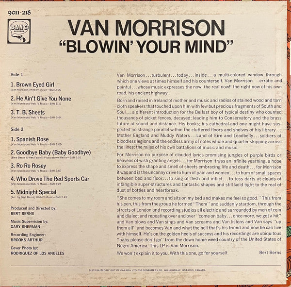 Van Morrison : Blowin' Your Mind! (LP, Album, RE)