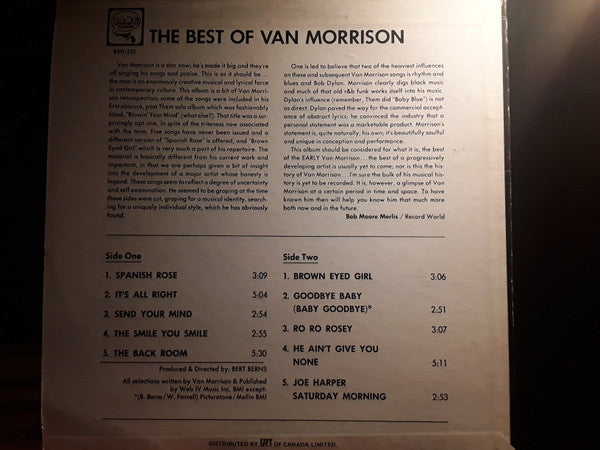 Van Morrison : The Best Of Van Morrison (LP, Comp)