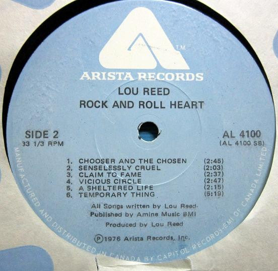 Lou Reed : Rock And Roll Heart (LP, Album)