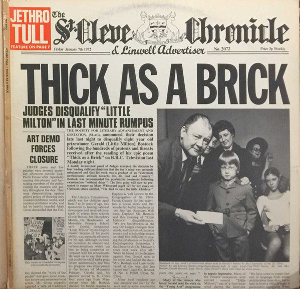 Jethro Tull : Thick As A Brick (LP, Album, Gat)