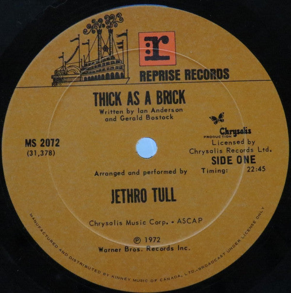 Jethro Tull : Thick As A Brick (LP, Album, Gat)