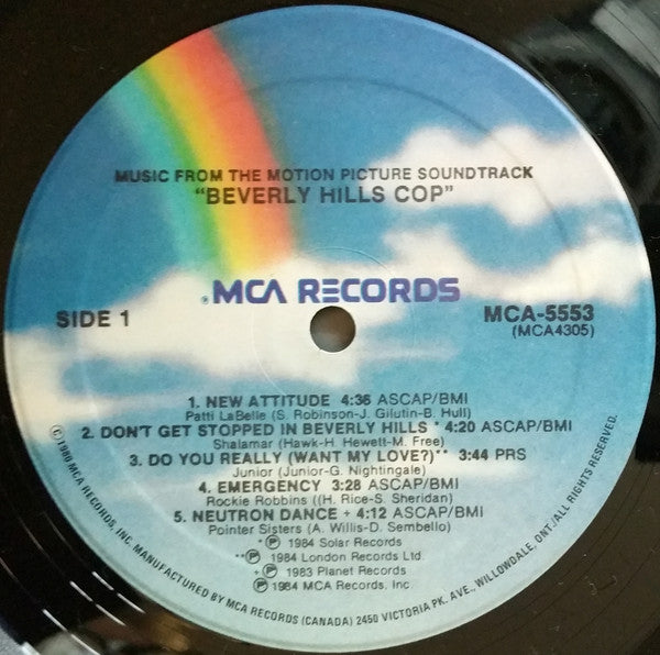 Various : Music From The Motion Picture Soundtrack - Beverly Hills Cop (LP, Album, Comp)