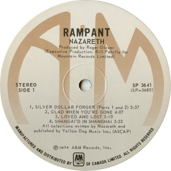 Nazareth (2) : Rampant (LP, Album)