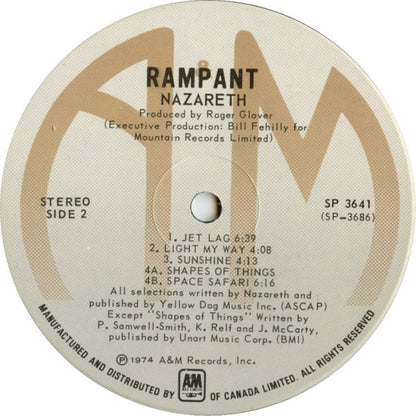Nazareth (2) : Rampant (LP, Album)