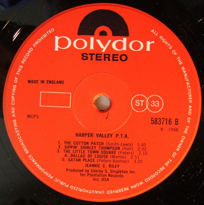 Jeannie C. Riley : Harper Valley P.T.A. (LP, Album)