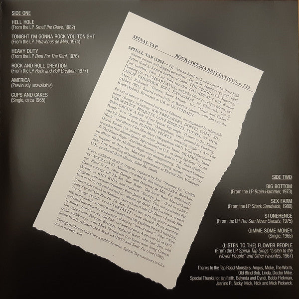 Spinal Tap : From The Original Motion Picture Soundtrack "This Is Spinal Tap" (LP, Album, RE, RM)