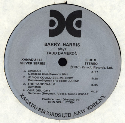 Barry Harris (2) : Barry Harris Plays Tadd Dameron (LP, Album)