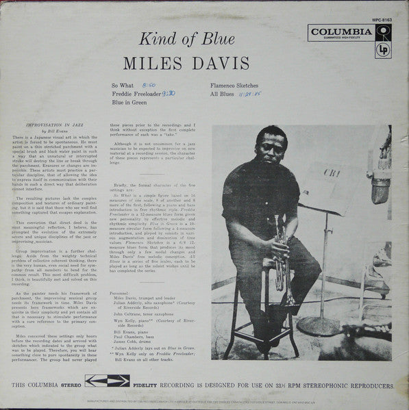 Miles Davis : Kind Of Blue (LP, Album, RE)