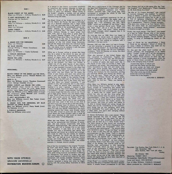 Mary Lou Williams : Black Christ Of The Andes (LP, Album, RE)