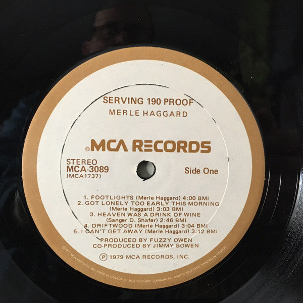 Merle Haggard : Serving 190 Proof (LP, Album)