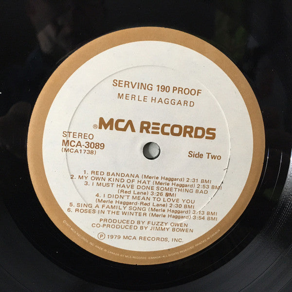 Merle Haggard : Serving 190 Proof (LP, Album)