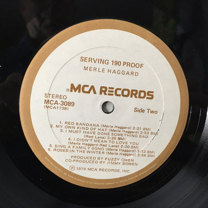 Merle Haggard : Serving 190 Proof (LP, Album)