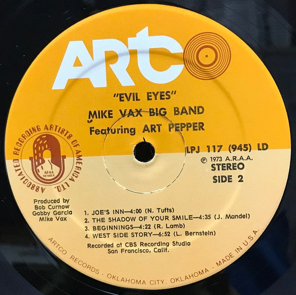 Mike Vax Big Band* Featuring Art Pepper : Evil Eyes (LP)