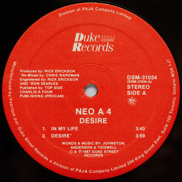 Neo A4 : Desire (12", MiniAlbum)