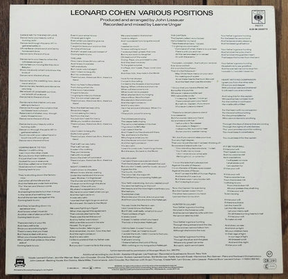 Leonard Cohen : Various Positions (LP, Album)