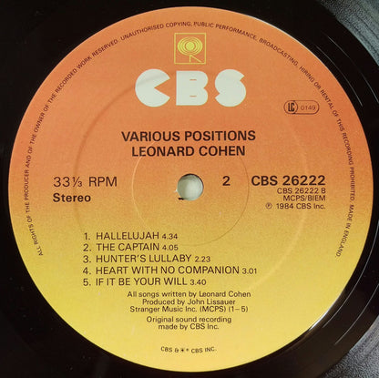 Leonard Cohen : Various Positions (LP, Album)