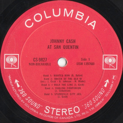 Johnny Cash : Johnny Cash At San Quentin (LP, Album, Non)