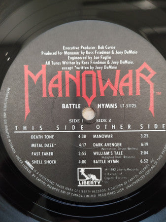 Manowar : Battle Hymns (LP, Album)