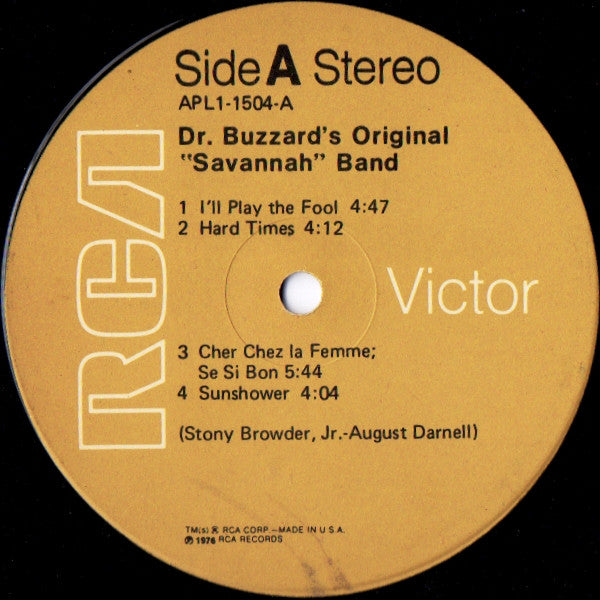 Dr. Buzzard's Original Savannah Band : Dr. Buzzard's Original "Savannah" Band (LP, Album, Ind)