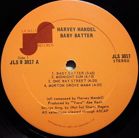 Harvey Mandel : Baby Batter (LP, Album)