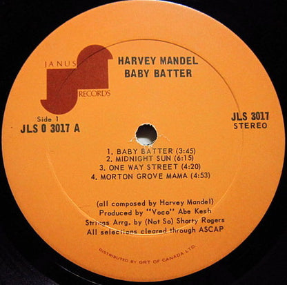 Harvey Mandel : Baby Batter (LP, Album)