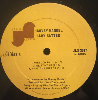 Harvey Mandel : Baby Batter (LP, Album)