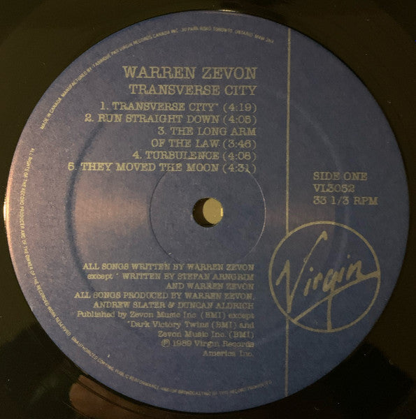 Warren Zevon : Transverse City (LP, Album)