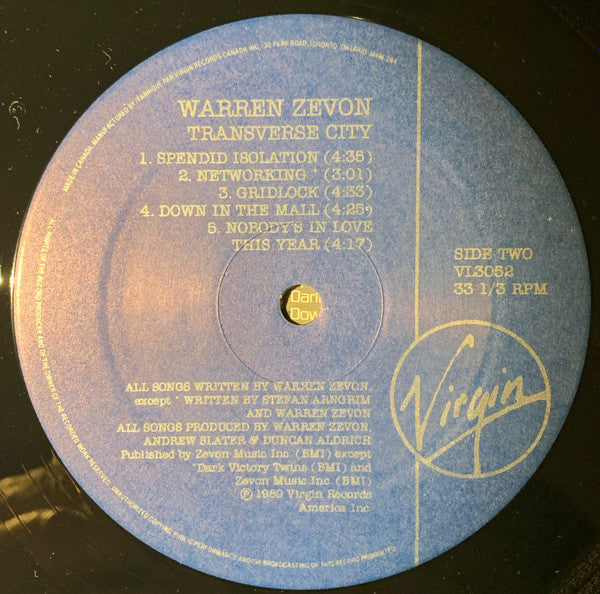 Warren Zevon : Transverse City (LP, Album)
