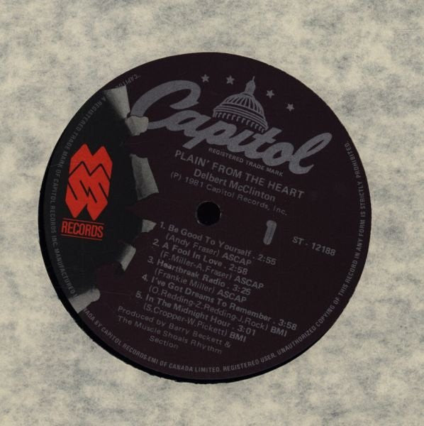 Delbert McClinton : Plain' From The Heart (LP, Album)