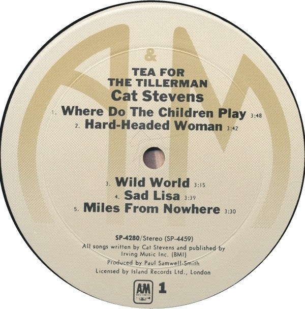 Cat Stevens : Tea For The Tillerman (LP, Album, RE, RP, Mon)