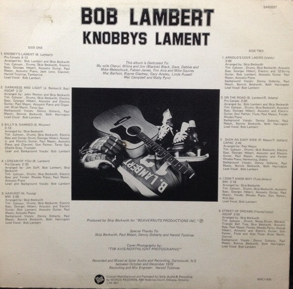 Bob Lambert (2) : Knobbys Lament (LP, Album, Ltd)