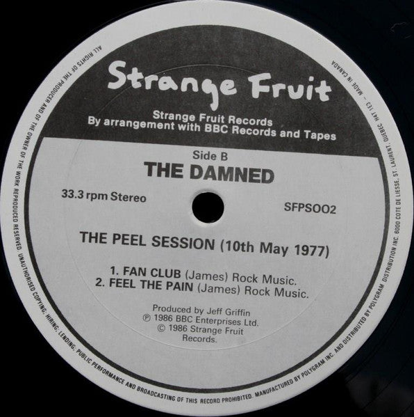 The Damned : The Peel Sessions (12", EP)
