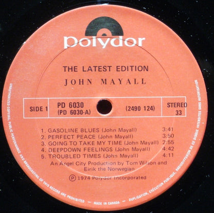 John Mayall : The Latest Edition (LP, Album, Gat)