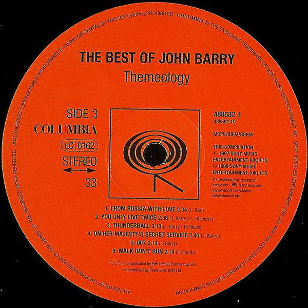 John Barry : The Best Of John Barry - Themeology (2xLP, Comp, RE)