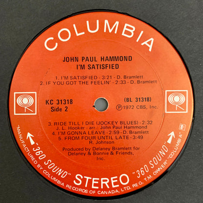 John Paul Hammond : I'm Satisfied (LP)