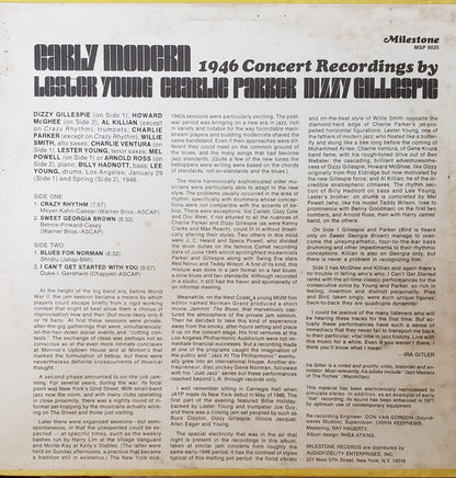 Lester Young / Charlie Parker / Dizzy Gillespie : Early Modern: 1946 Concert Recordings (LP, Comp)
