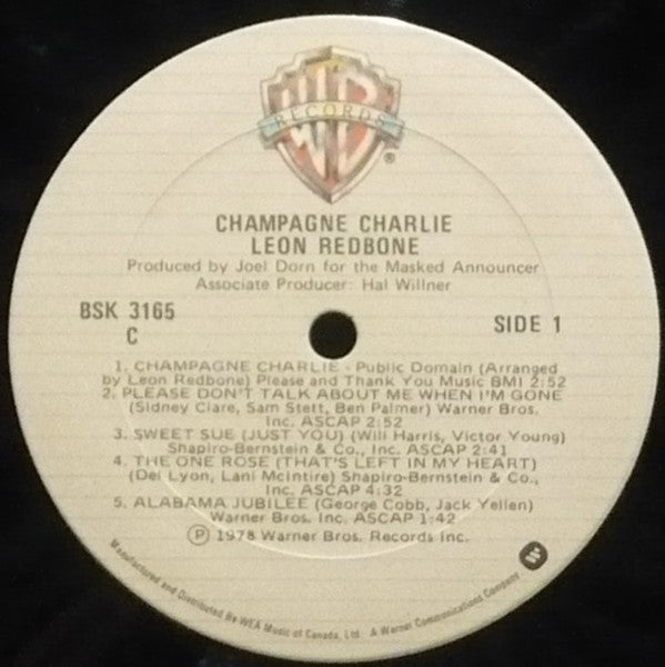 Leon Redbone : Champagne Charlie (LP, Album)