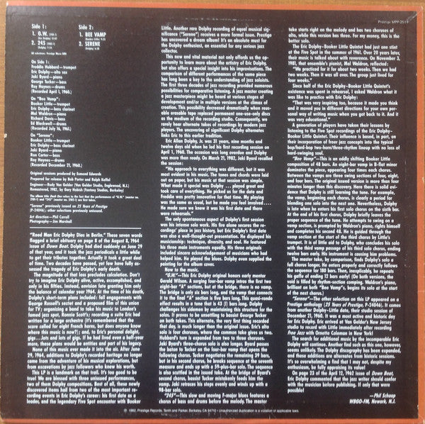 Eric Dolphy : Dash One (LP, Comp)