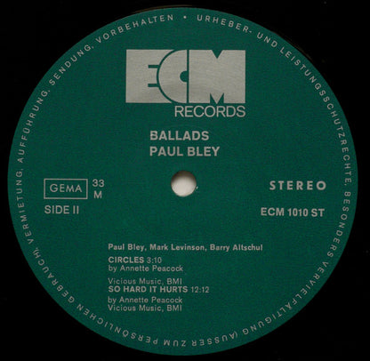Paul Bley : Ballads (LP, Album)