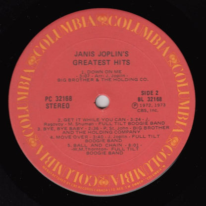 Janis Joplin : Janis Joplin's Greatest Hits (LP, Comp, RE)