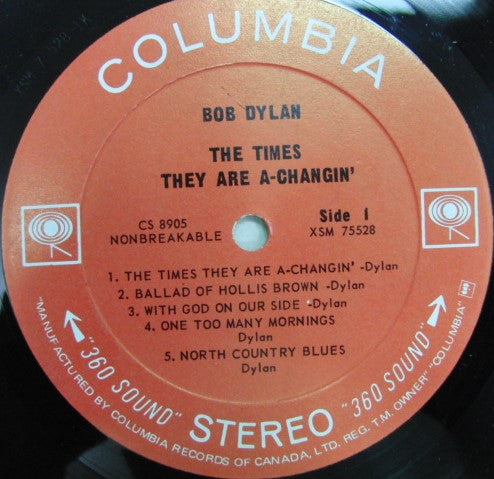 Bob Dylan : The Times They Are A-Changin' (LP, Album)