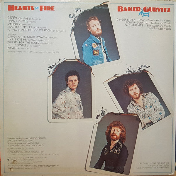 Baker Gurvitz Army : Hearts On Fire (LP, Album)