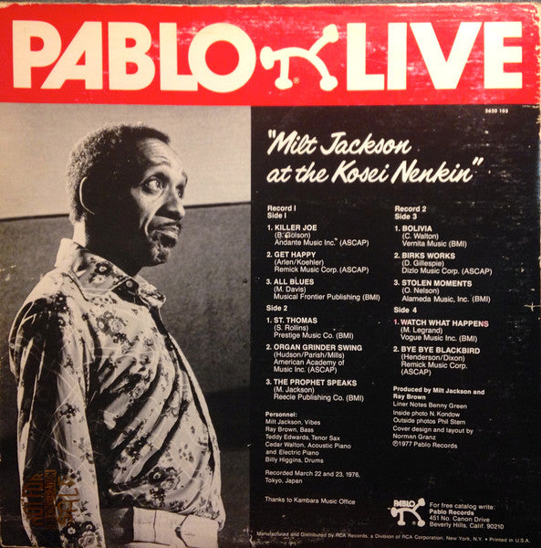 Milt Jackson : Milt Jackson At The Kosei Nenkin (2xLP, Ind)