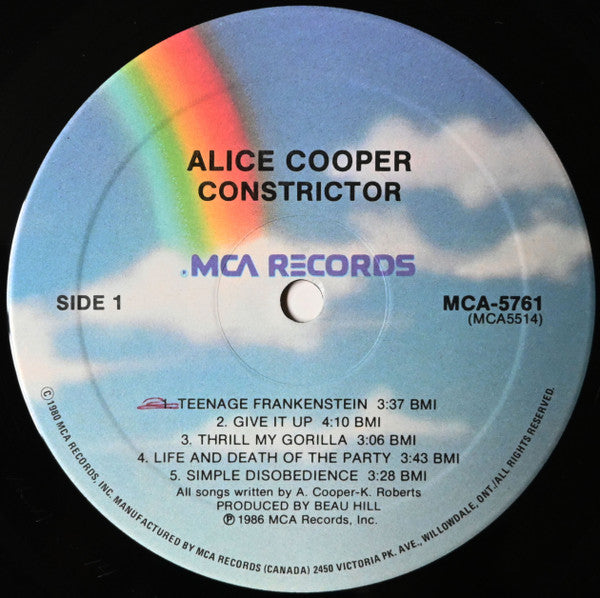 Alice Cooper (2) : Constrictor (LP, Album)