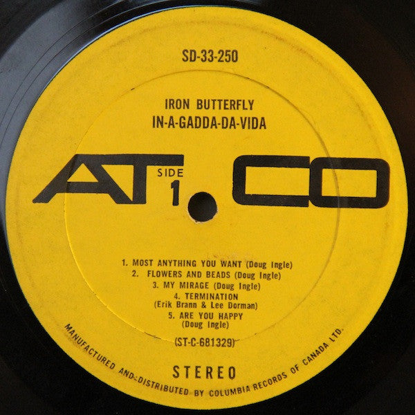 Iron Butterfly : In-A-Gadda-Da-Vida (LP, Album)