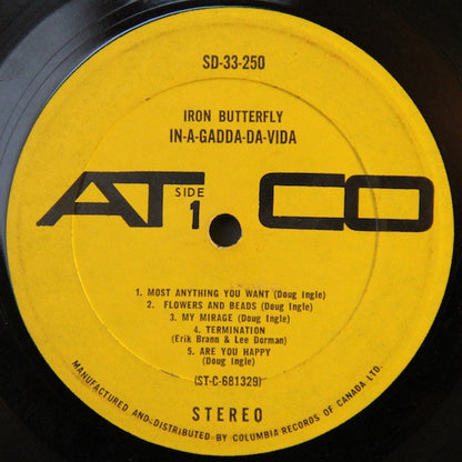 Iron Butterfly : In-A-Gadda-Da-Vida (LP, Album)